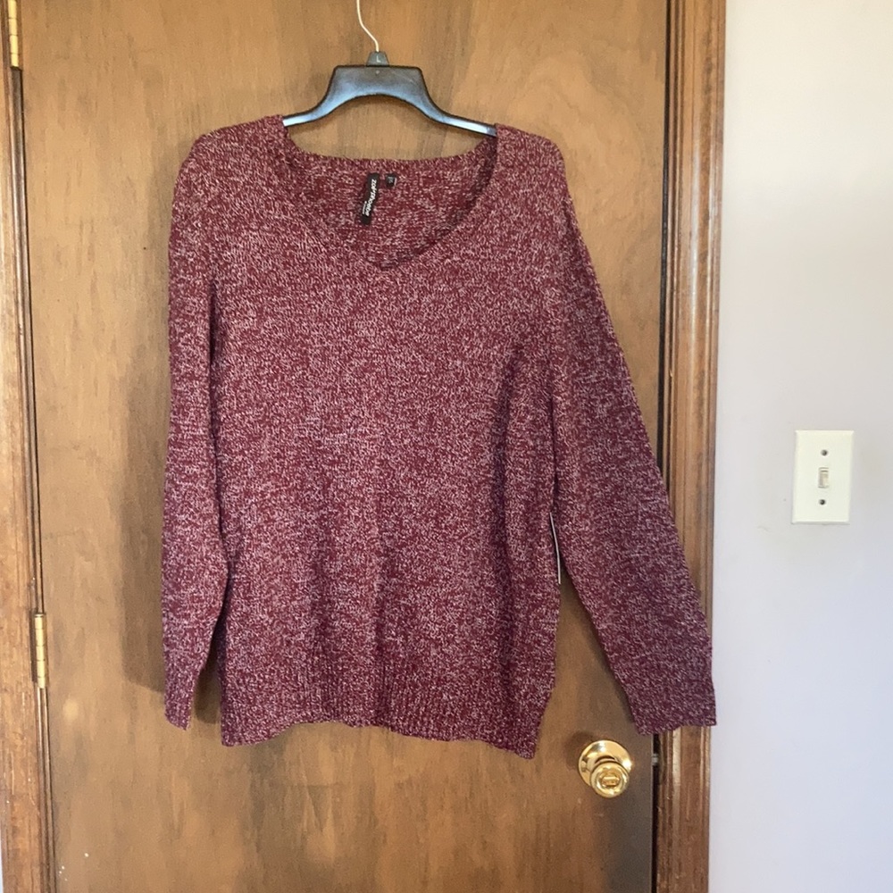Zoe + Phoebe sweater tawny port heathered pullover casual office 3X - Picture 13 of 17